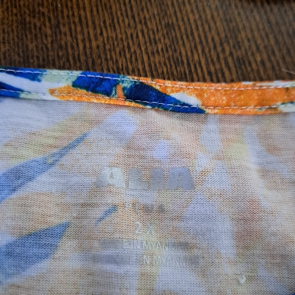 Alia summer tropical print t-shirt size 2x - Picture 3 of 3